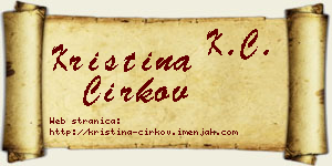 Kristina Ćirkov vizit kartica